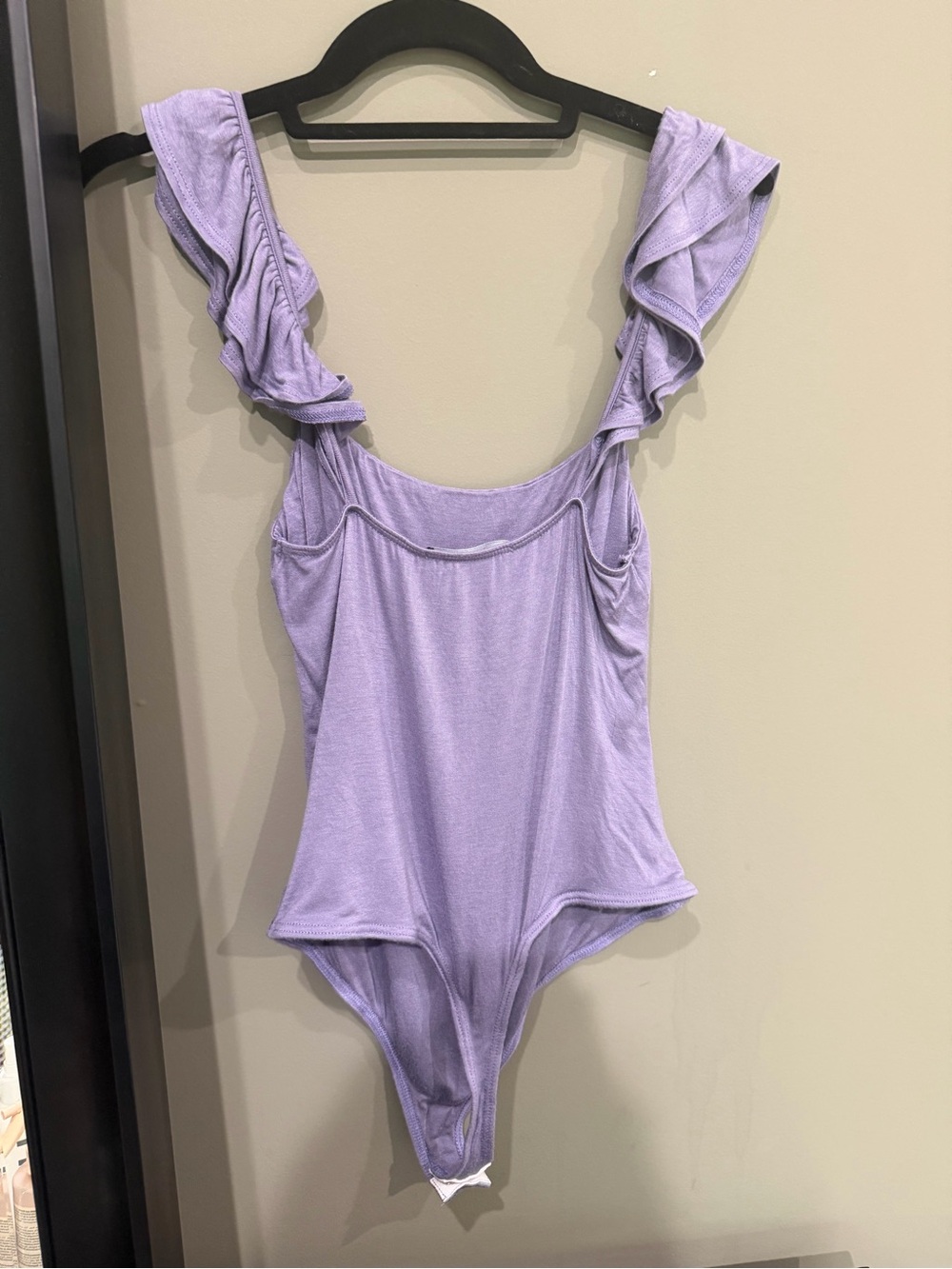 Lulu's Lavender Ruffle Strap Scoop bodysuit - Picture 4 of 4